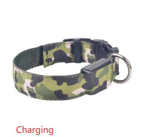 Luminous Camo Pet Collar – Night Safety with Style