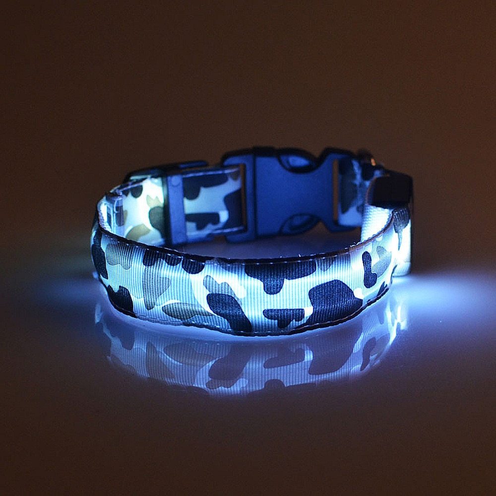 Luminous Camo Pet Collar – Night Safety with Style