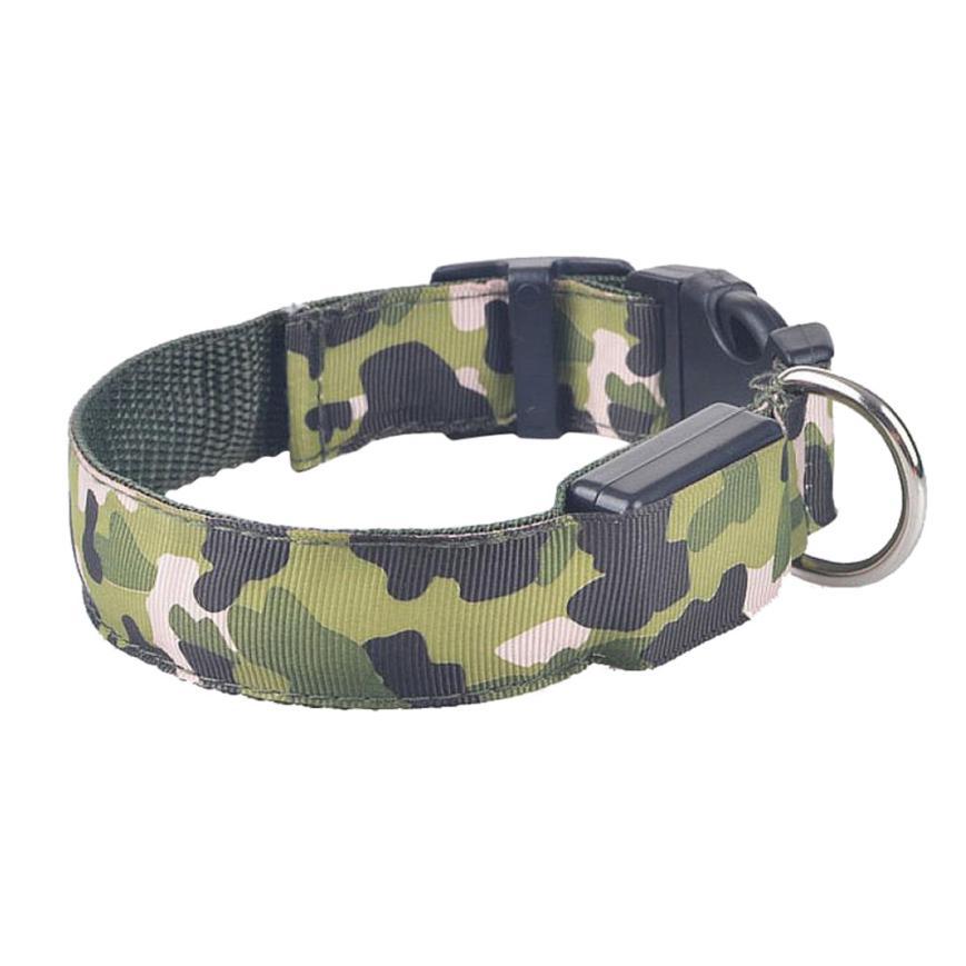 Luminous Camo Pet Collar – Night Safety with Style
