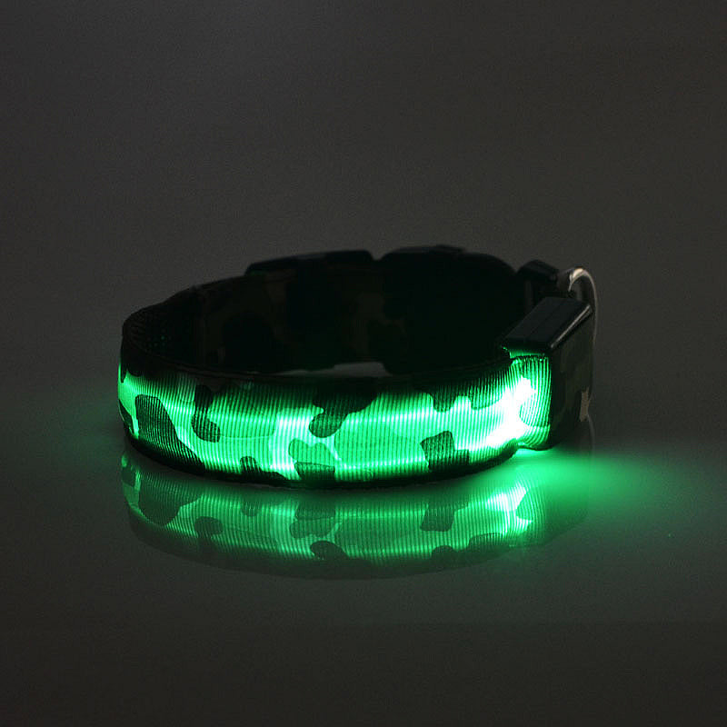 Luminous Camo Pet Collar – Night Safety with Style