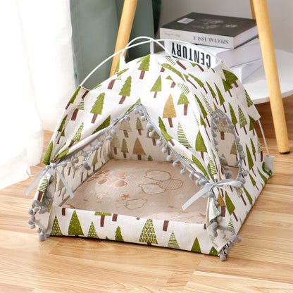 Cat Tent House- Enclosed Bed for Cats and Kittens