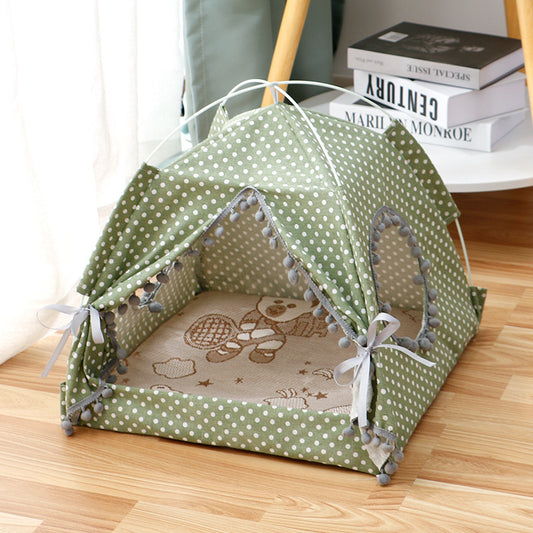 Cat Tent House- Enclosed Bed for Cats and Kittens