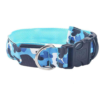 Luminous Camo Pet Collar – Night Safety with Style