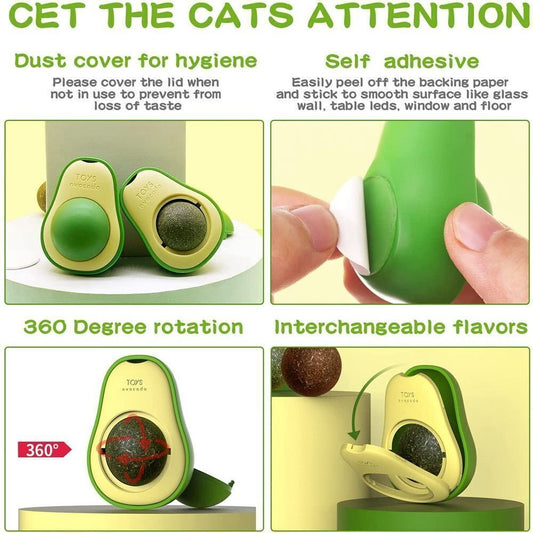 Avocado Catnip Ball – Interactive Cat Teeth Cleaner