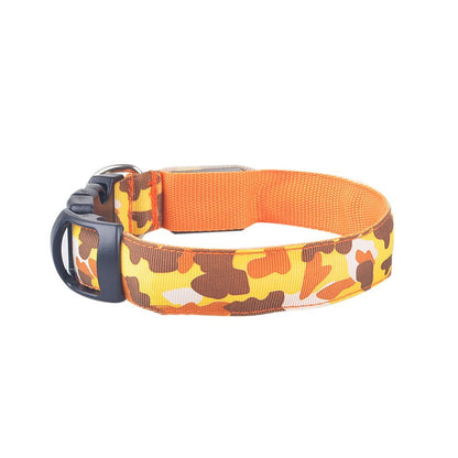 Luminous Camo Pet Collar – Night Safety with Style
