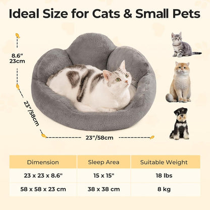 Fluffy Flower Cat Bed – Washable, Cute, and Non-Slip