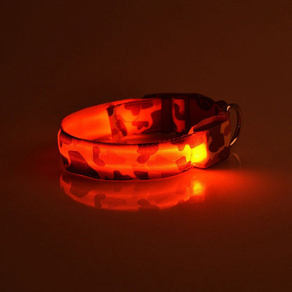 Luminous Camo Pet Collar – Night Safety with Style