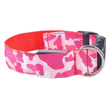 Luminous Camo Pet Collar – Night Safety with Style