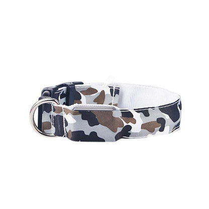 Luminous Camo Pet Collar – Night Safety with Style