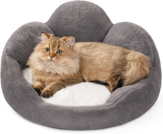 Fluffy Flower Cat Bed – Washable, Cute, and Non-Slip